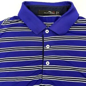 Ralph Lauren RLX‎ Men's Short Sleeve Purple Medium Striped Golf Polo Shirt